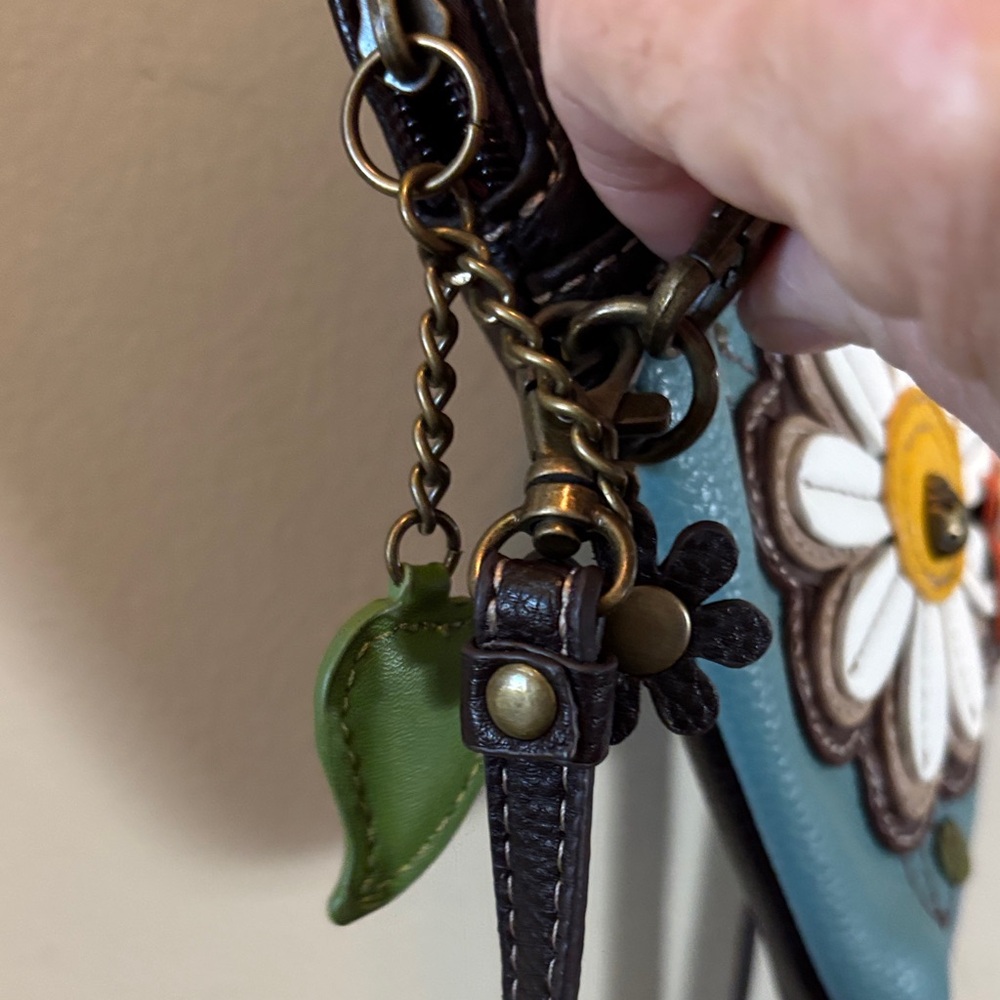 Chala Floral Crossbody Bag in Blue and Brown - Picture 4 of 8